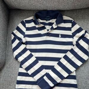 Vintage Skinny Polo Rugby Ralph Lauren Navy and Cream